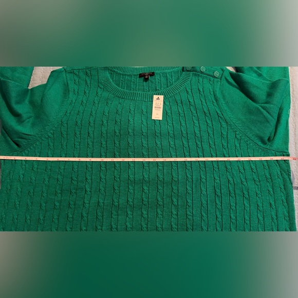 Talbots Woman Green Cable Knit Sweater 3X NWT - Picture 7 of 7